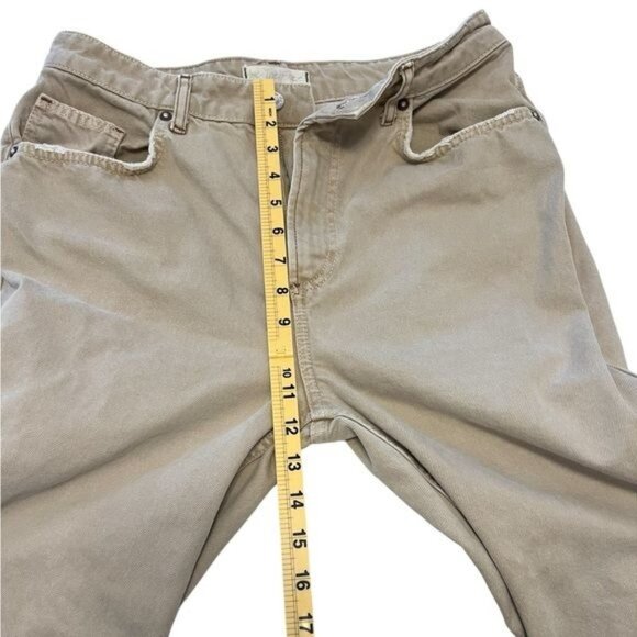 Free People We The Free Jeans Womens Size 30 High Rise Tapered Khaki Distressed - Picture 7 of 12